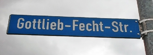 S 12d Kork Straßenschild Gottlieb Fecht